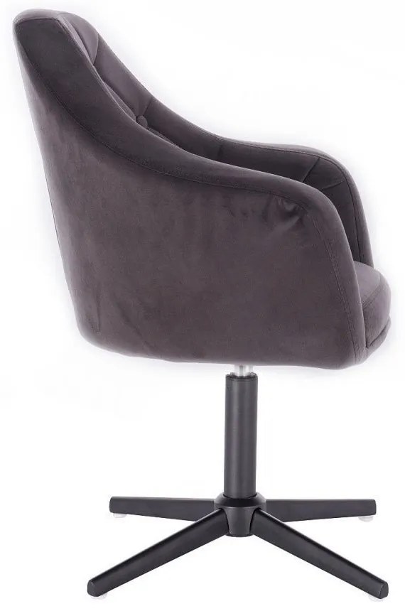 LuxuryForm DESIGN Kreslo ANDORA VELUR na čiernom kríži - tmavo šedé
