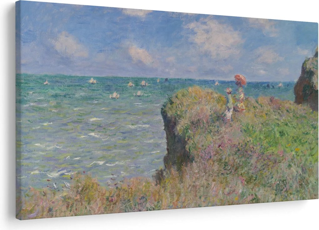 Obraz - Claude Monet, Cliff Walk at Pourville, reprodukcia (90x60 cm)