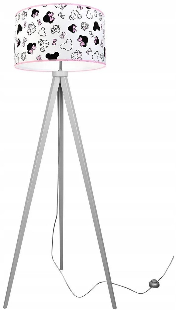 Detská stojacia lampa Minnie, 1x textilné tienidlo, (výber z 2 farieb konštrukcie)