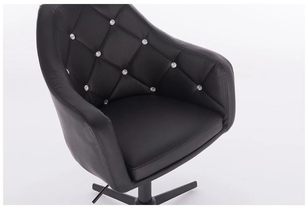 LuxuryForm DESIGN Kreslo ROMA na čiernom kríži - čierne