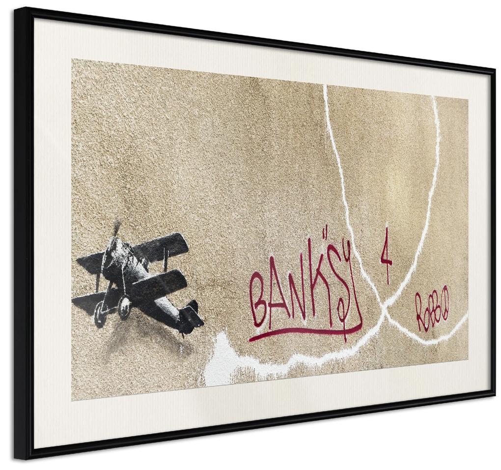 Artgeist Plagát - Biplane [Poster] Veľkosť: 30x20, Verzia: Zlatý rám s passe-partout