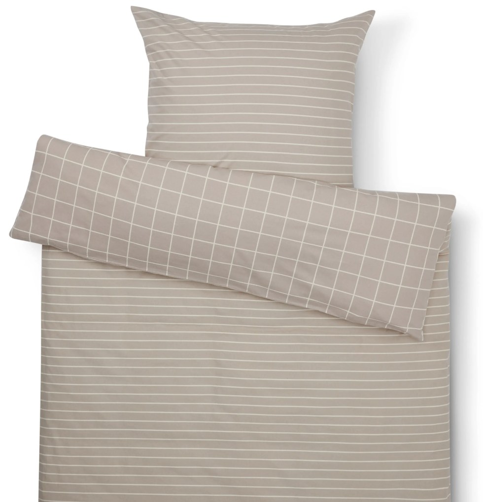 Posteľná bielizeň z biber bavlny, sivobéžová, štandardná veľkosť