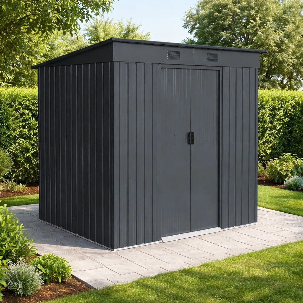 Záhradný domček BestBerg ZD-67A / 4,3 m² / 197 × 217 × 202 cm / antracitový