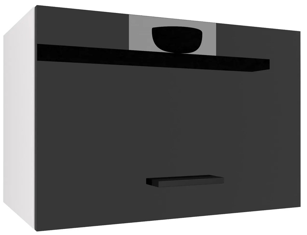 Kuchynská skrinka Belini nad digestor 60 cm čierny lesk  INF SGP60/2/WT/B/0/B1