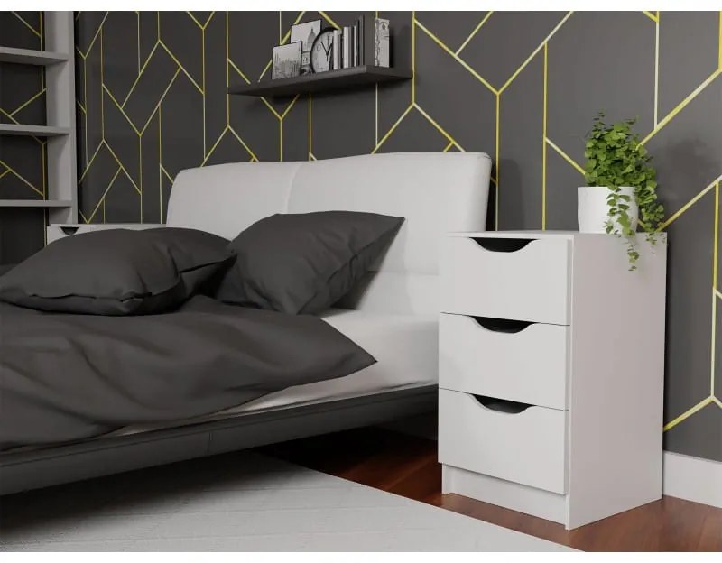 PreHouse KOMODA S TROMI ZÁSUVKAMI AQUA 3S Biela