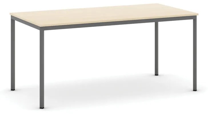 Jedálenský stôl, 1600 x 800 mm, tmavo sivá podnož, breza