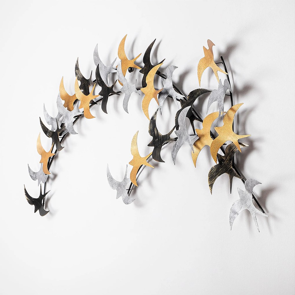 Nástenná kovová dekorácia Kirlangiç viacfarebná