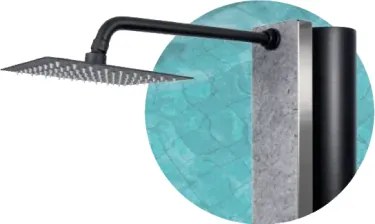 Solárna sprcha CRM Atlas Glass concrete 40 l so sprchou na nohy, Farba Nerezová