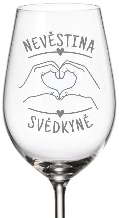 Dekorant svatby Pohárik pre svedkyňu NEVESTINA SVEDKNE 350 ml 1 ks