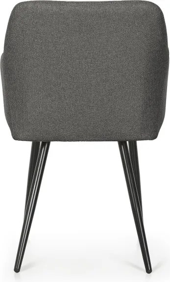 Sada štyroch jedálenských stoličiek LUXANO Lumos zamatové, grafitové / čierne nohy (4 ks)