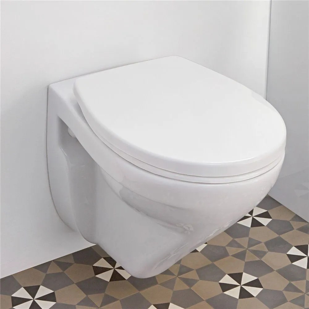 VILLEROY & BOCH O.novo WC sedátko s poklopom, s funkciou QuickRelease a Softclosing, biela alpská, 8M43S101