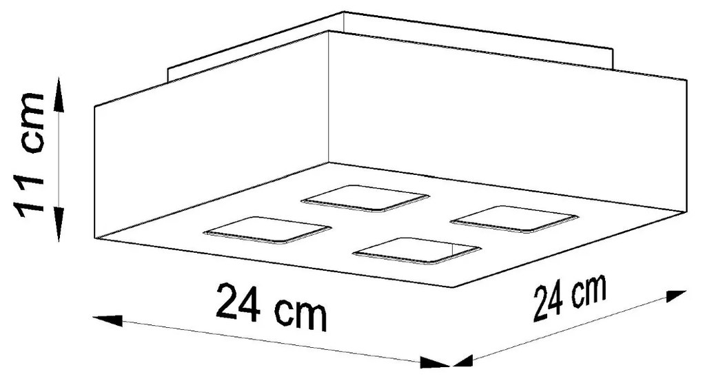 Stropné svietidlo Mono 4, 1x biele/čierne kovové tienidlo