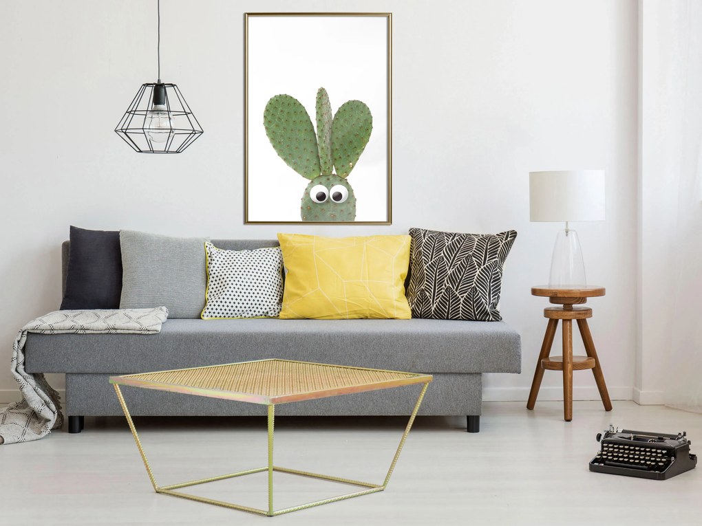 Artgeist Plagát - Ear Cactus [Poster] Veľkosť: 20x30, Verzia: Čierny rám s passe-partout