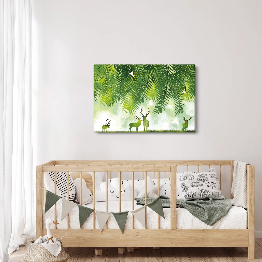 Obraz - Jelene v lese (90x60 cm)