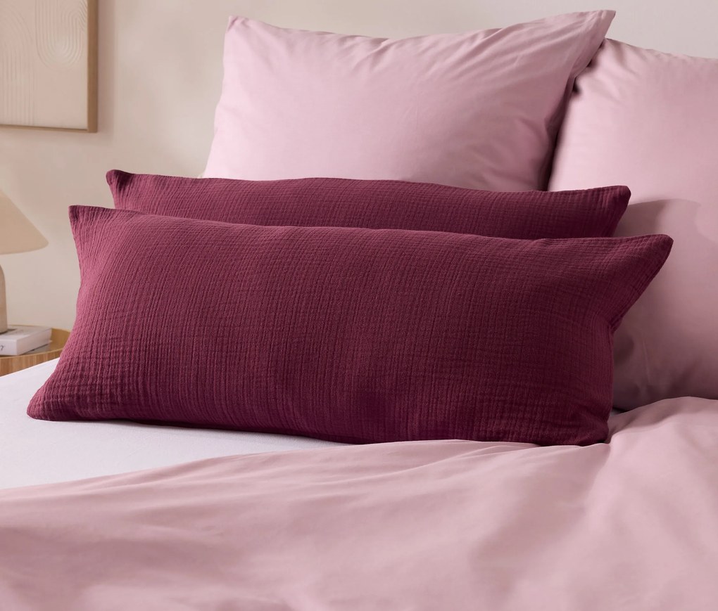 Poťahy na vankúše so vzorom mušlí, 2 ks, bordovočervené, cca 80 x 40 cm