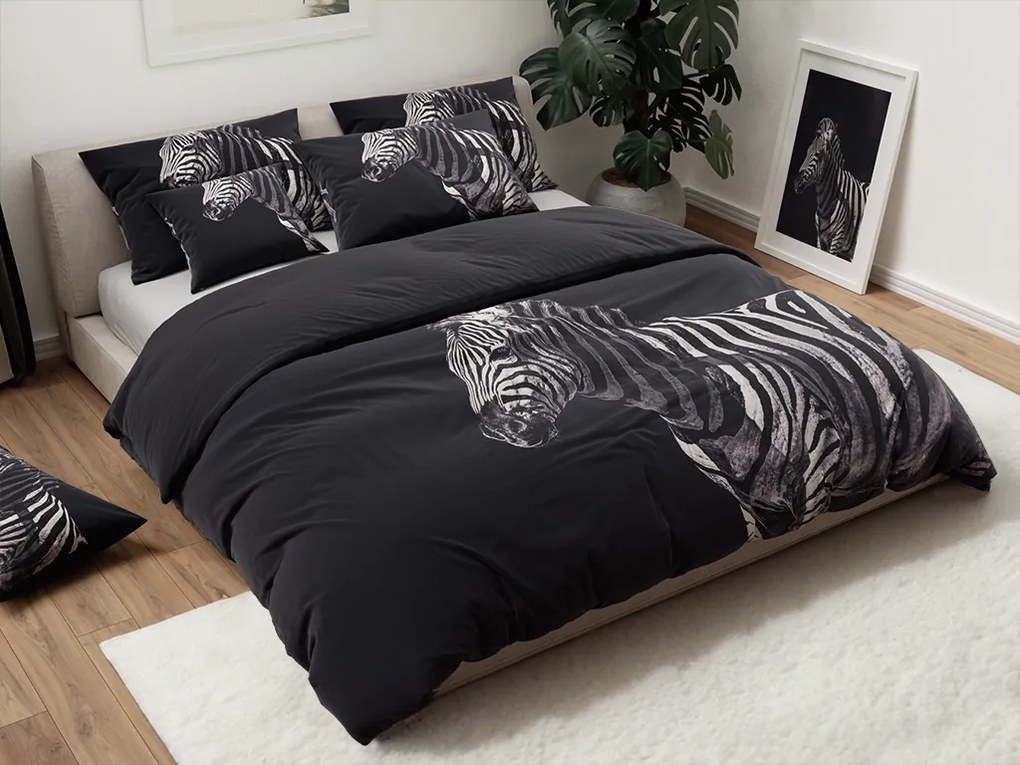 3D obliečky z mikrovlákna ZEBRA čierne Rozmer obliečky: 70 x 90 cm | 140 x 200 cm