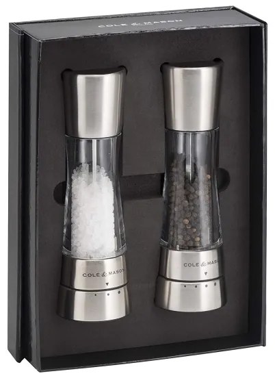 Cole&Mason - Sada mlynčekov na soľ a korenie DERWENT 2 ks 19 cm lesklý chróm