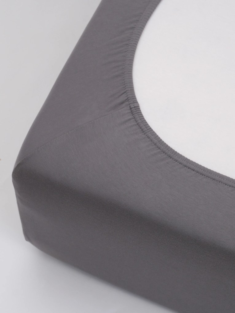 Jersey prostěradlo s elastanem 200 × 200 cm – tmavě šedé