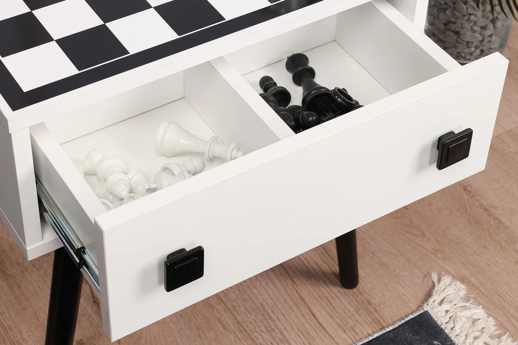 Šachový stolík Chess (Biela + Čierna). Akcia -19%. Vlastná spoľahlivá doprava až k Vám domov. 1072667