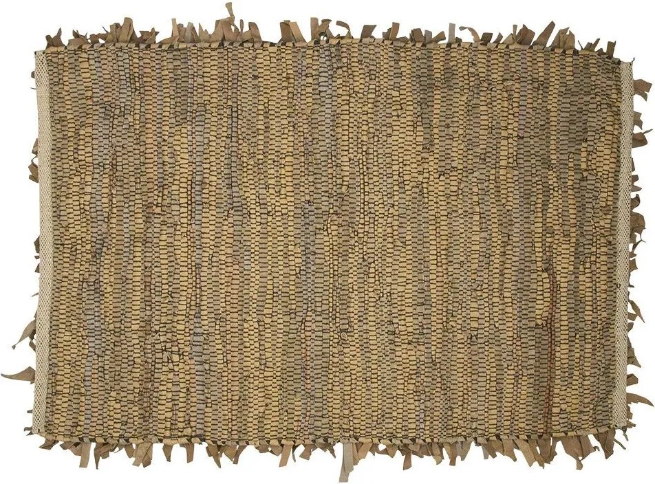 Hnedý koberec z kožených strapcov Camel - 100*7*70 cm