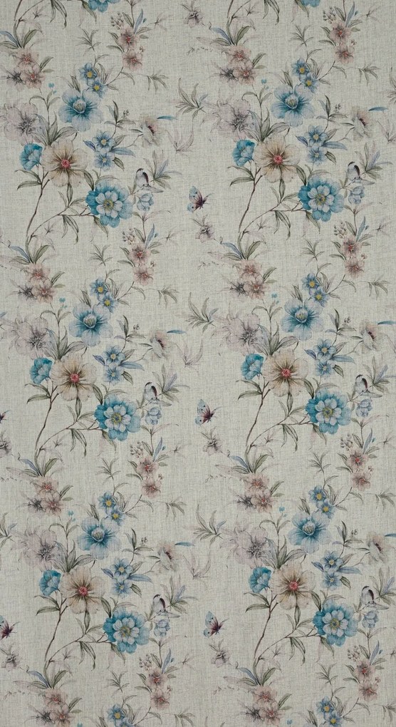 ZÁVES NA KRÚŽKOCH IVY 140X250 CM KVETY