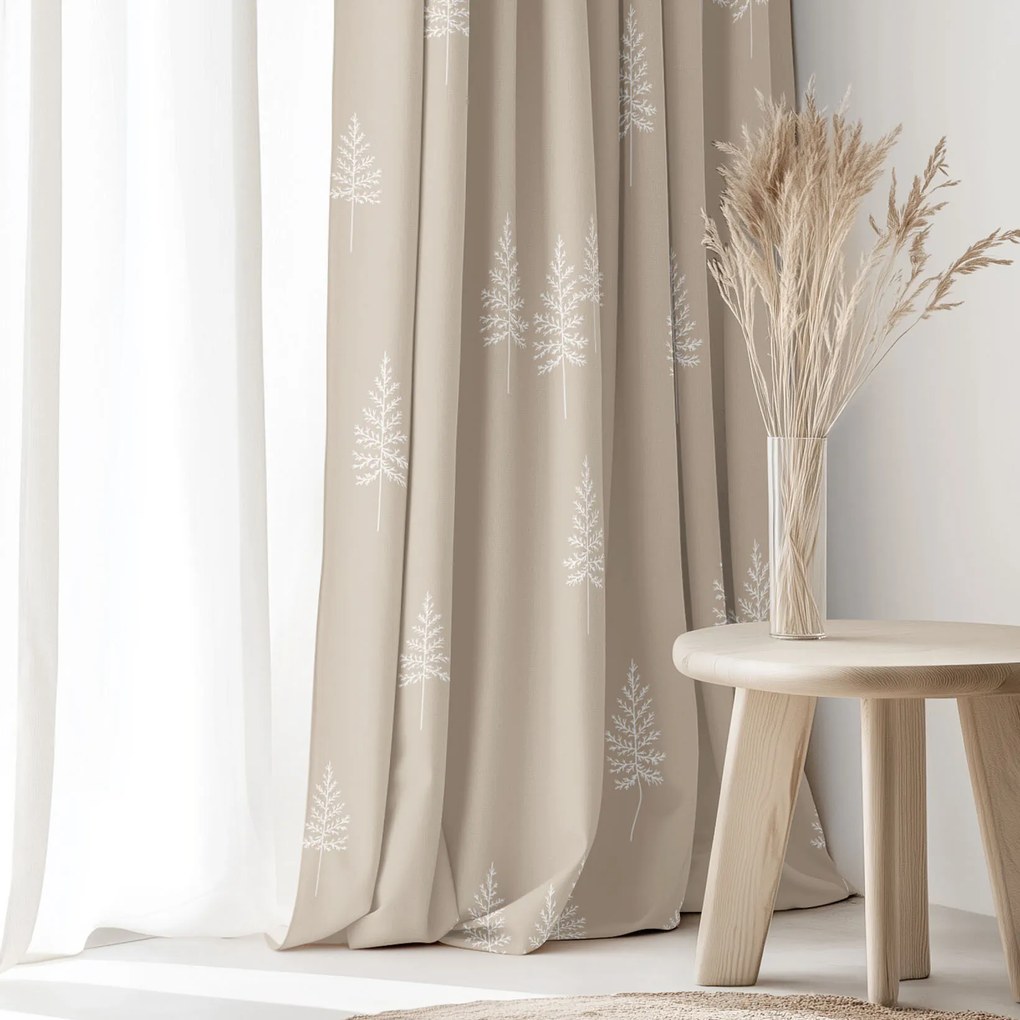 Goldea bavlnený záves - severské stromčeky 280x150 cm