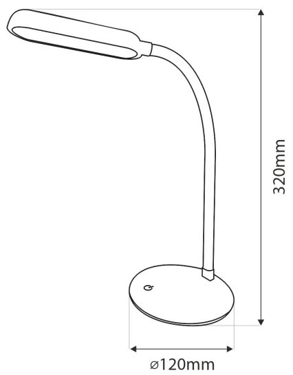 LED dotyková stmievateľná flexibilná stolná lampa LED/6W/5V USB 1200 mAh biela