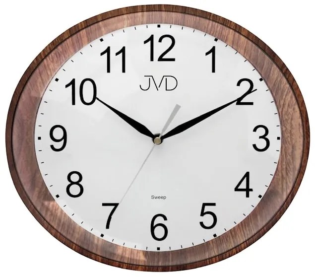 Tiché nástenné hodiny JVD HP664.10 (30 x 20 cm) - oválne, imitácia dreva