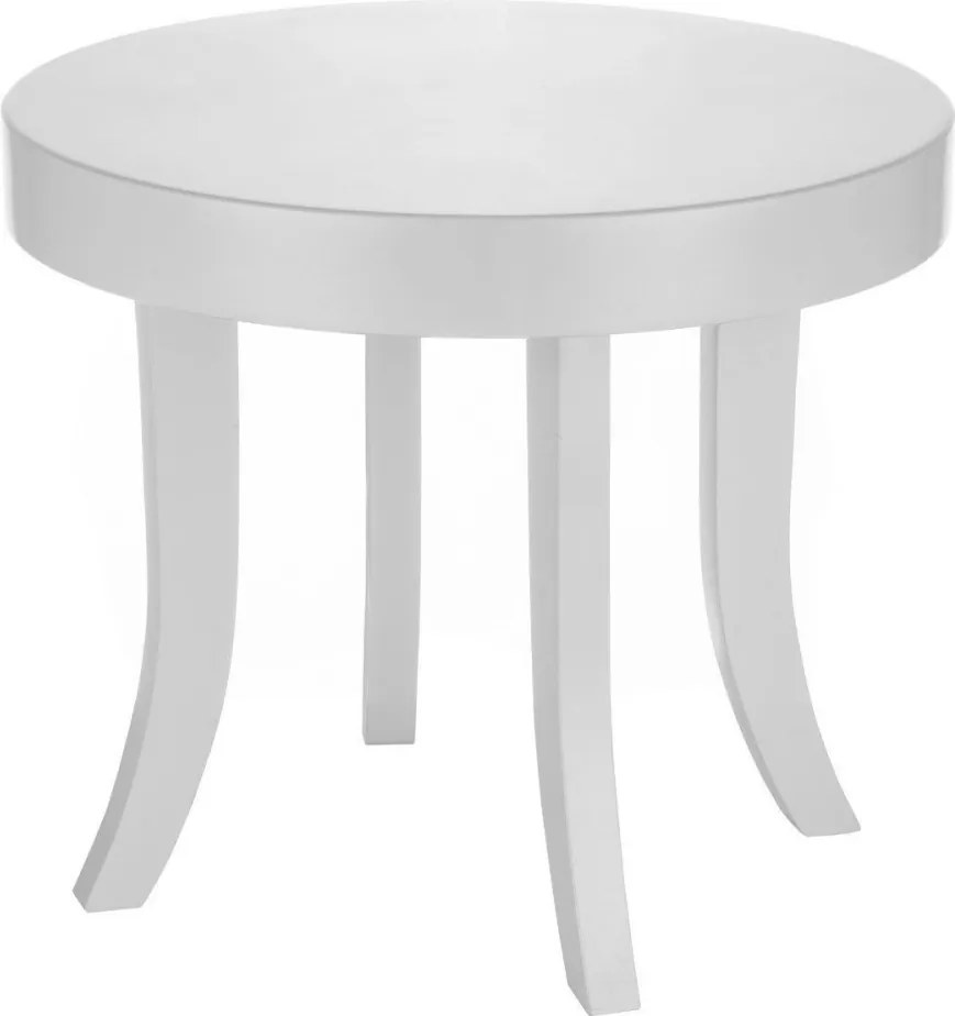 Detský okrúhly stôl drevené nožičky 37 cm Biela