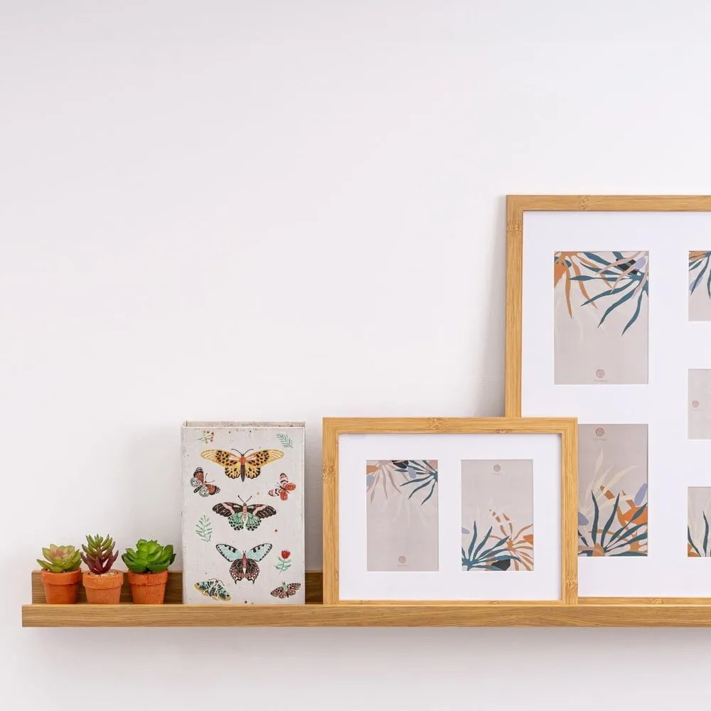 Police na obrázky v dekore duba v prírodnej farbe 100 cm – Casa Selección