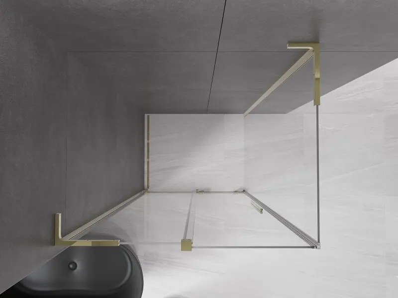 Mexen Velar L, sprchový kút s posuvnými dverami 110 x 90 cm, 8mm číre sklo, zlatá lesklá, 871-110-090-03-50