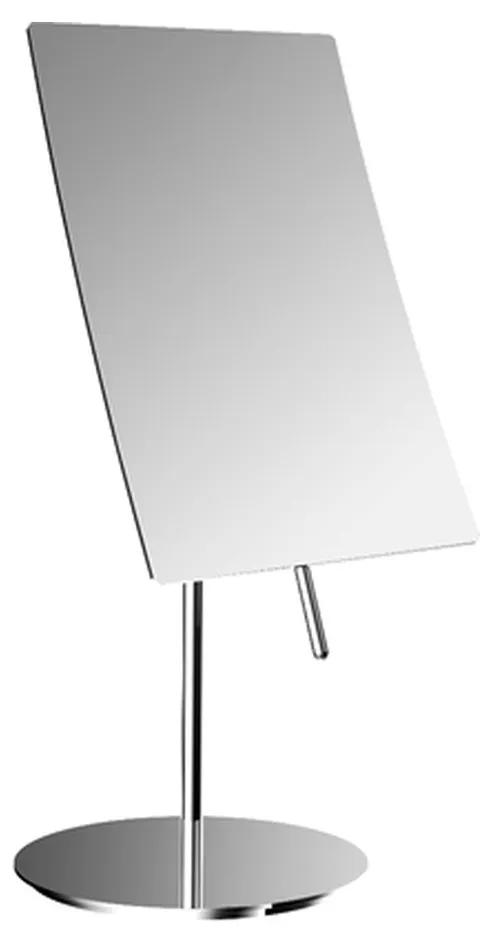 Emco Cosmetic mirrors Pure - Stojace štvorcové holiace a kozmetické zrkadlo, 132 x 148 mm, 3 násobné zväčšovanie, chróm 109400113