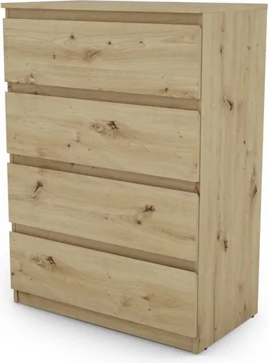 Komoda so 4 zásuvkami Carlos, dub artisan, 75 cm