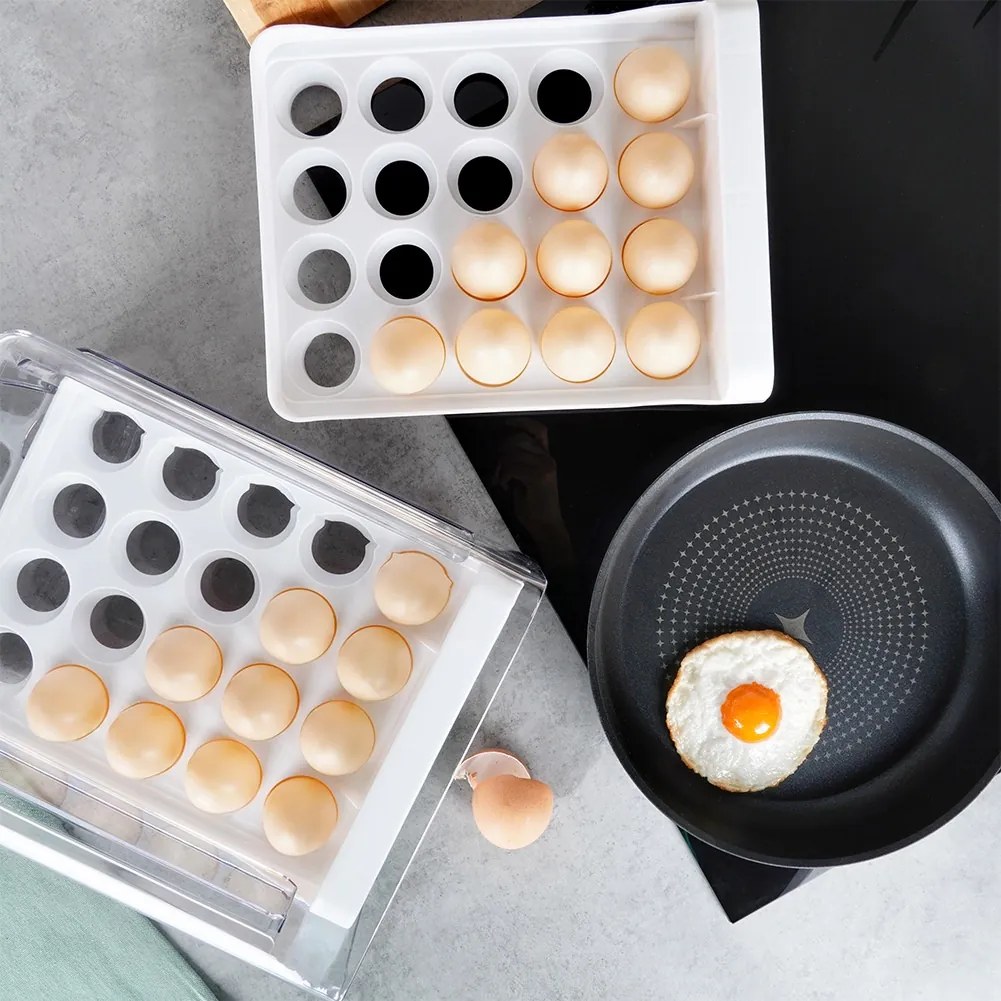 VILDE Box na vajíčka, organizér na vajcia do chladničky, 2 poschodia, na 40 vajec