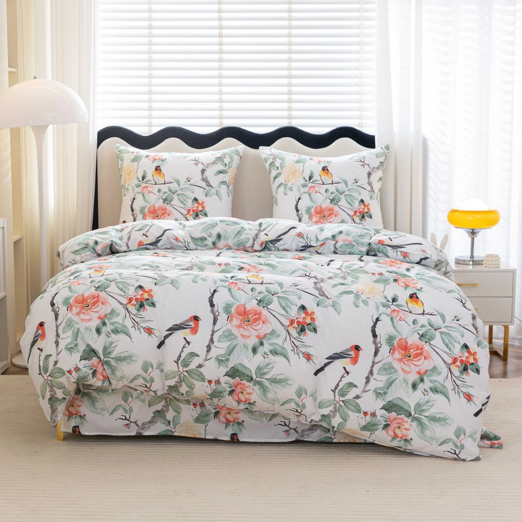 Obliečky z mikrovlákna ORANGE FLOWERS biele Rozmer obliečky: 2 ks 70 x 80 cm | 160 x 200 cm