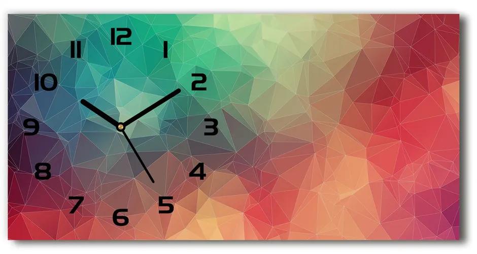 Vodorovné Sklenené hodiny na stenu Geometrické pozadie pl_zsp_60x30_f_63890585