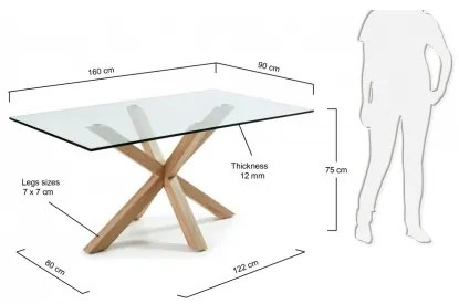 ARGO GLASS stôl 160 x 90 cm