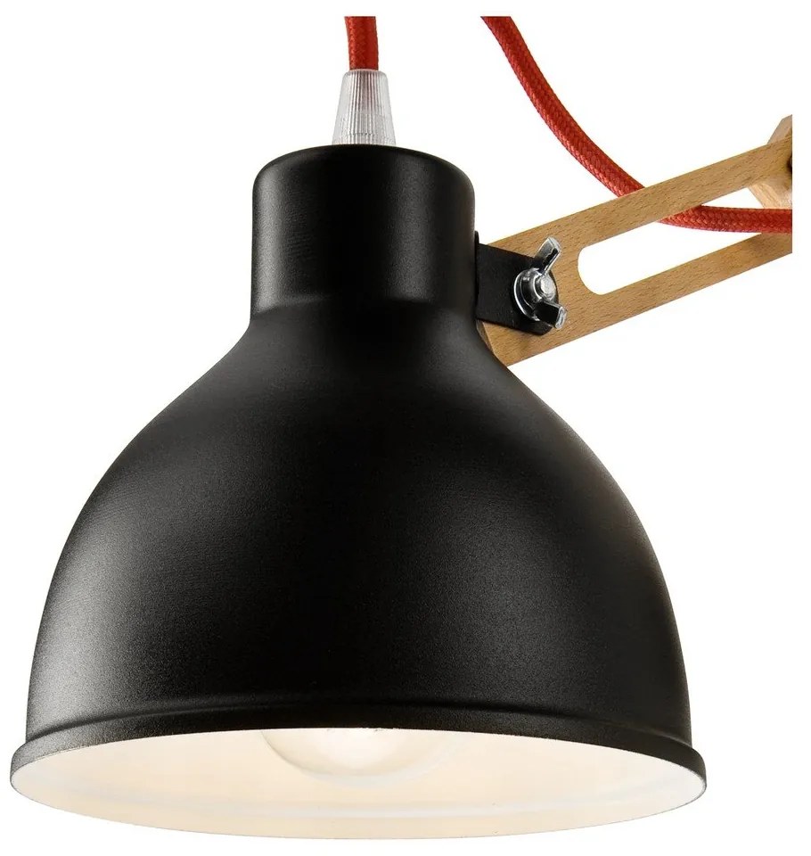 Čierno-hnedé nástenné svietidlo ø 15 cm Marcello – LAMKUR