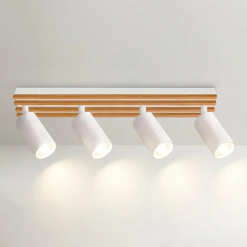 Brilagi - Bodové svietidlo SELE WOOD 4xGU10/30W/230V biela/drevo