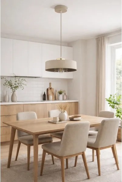 Brilagi - Závesný luster na lanku SPRING 1xE27/60W/230V pr. 30 cm béžová/zlatá