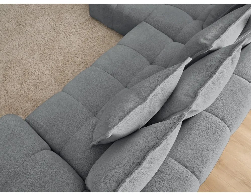 Tmavosivá ženilková rozkladacia/s úložným priestorom rohová pohovka (ľavý roh/s leňoškou) Everest – Bobochic Paris