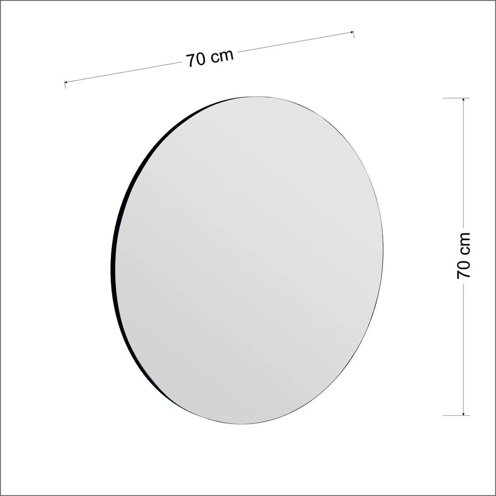 Zrkadlo Zeos Black 70 cm