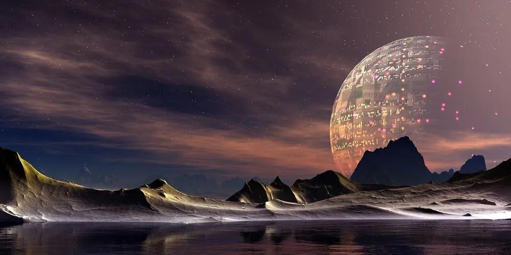 Obraz futuristická planéta - 100x50