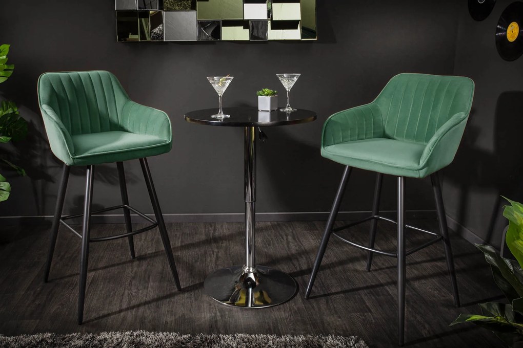 Barová stolička Turin v smaragdovej zelenej farbe