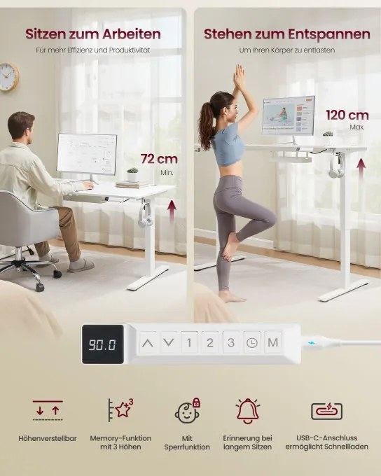 Elektrický pracovný stôl LSD144WZ02