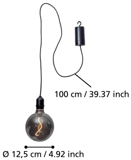 Eglo 900209 - LED Vonkajšie závesné svietidlo VIGNANELLO LED/0,06W/6V IP44 šedá