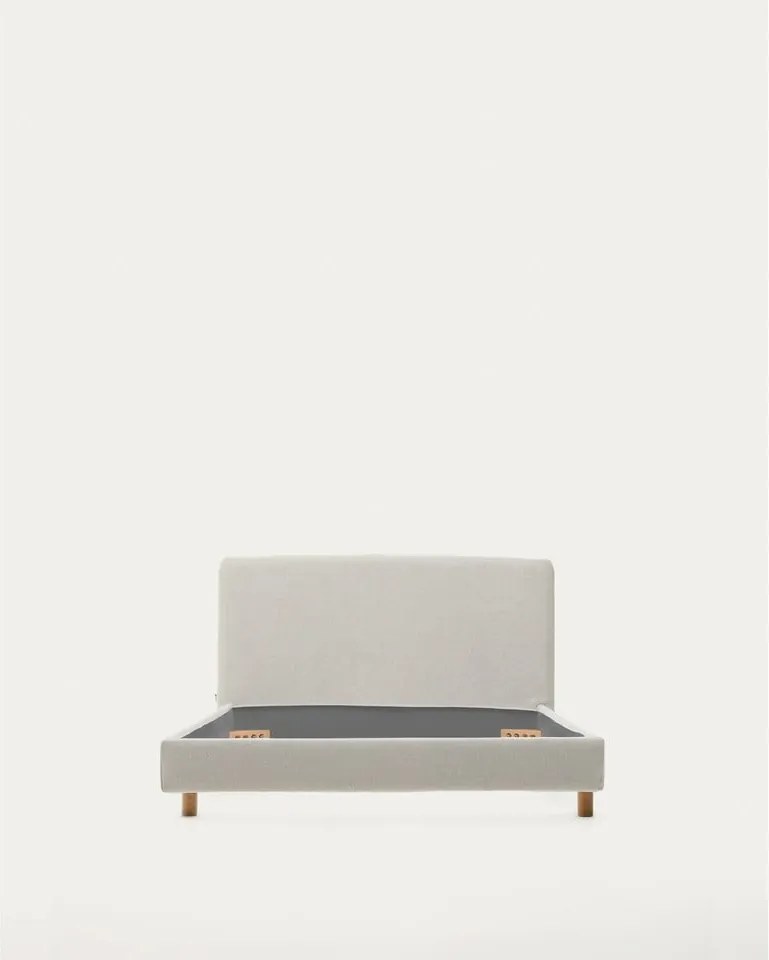 Sivá čalúnená jednolôžková posteľ bez roštu 90x200 cm Valma – Kave Home