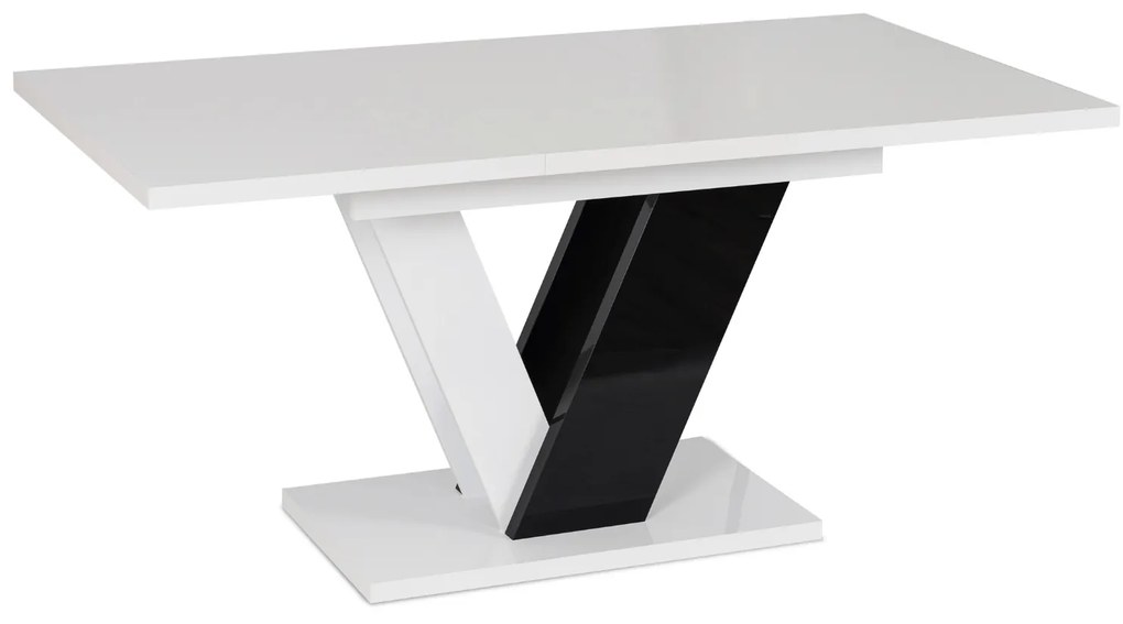 JAKS Jedálenský stôl Clark 120 cm čierno biely gloss glamour