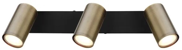 Globo 57911-3M - Bodové svietidlo ROBBY 3xGU10/35W/230V čierna/mosadz