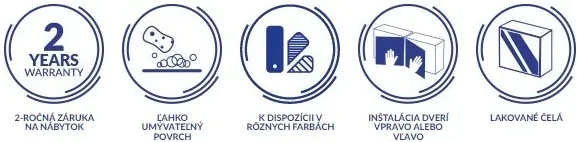 Cersanit Larga, modulová spodná závesná skrinka 40x55x44 cm, modrá matná, S932-012